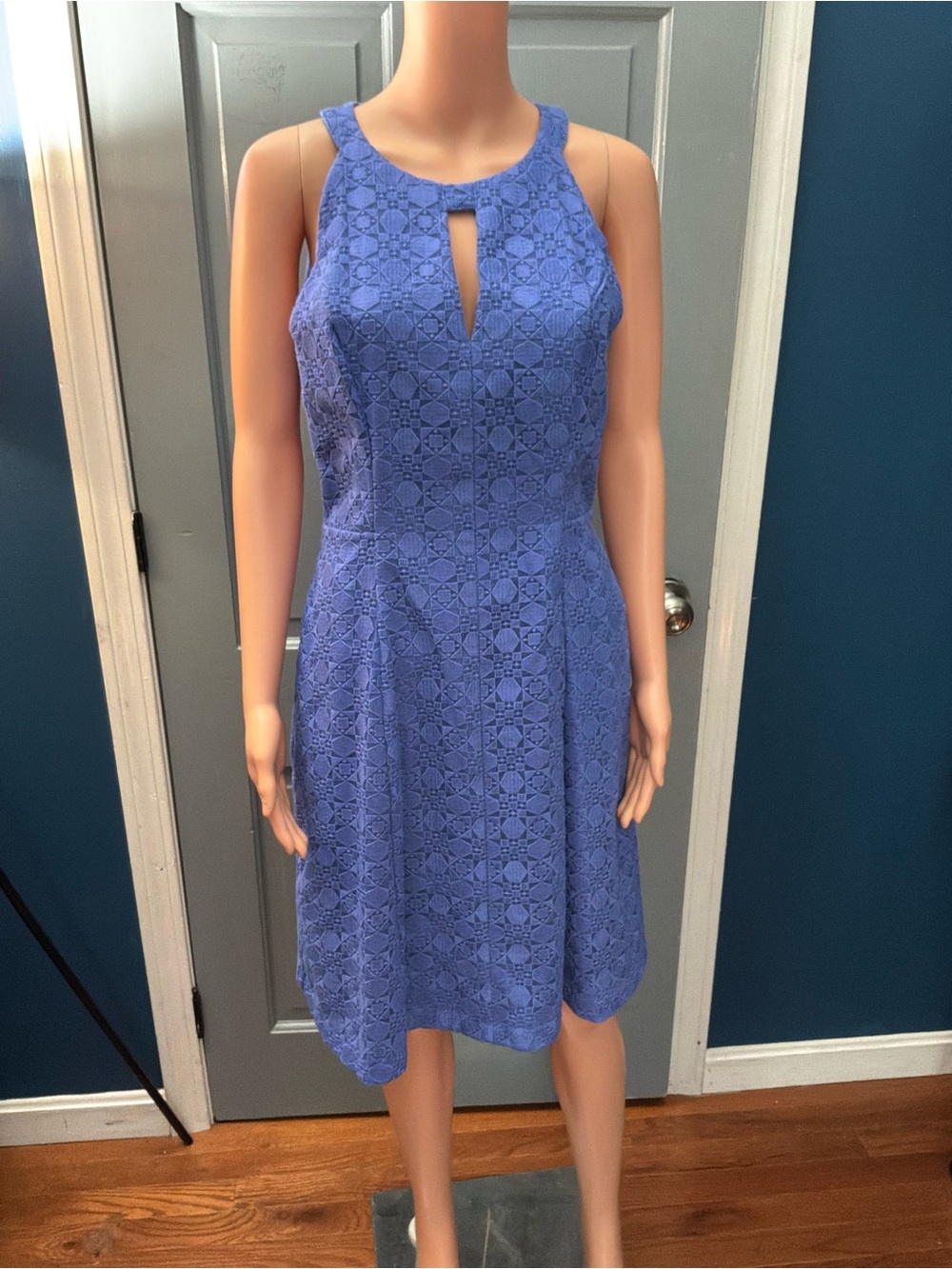 White House Black Market Periwinkle Lace Midi Dress